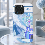 Etui iPhone 13 Pro Abstrait Ciel Arctique Monogrammé