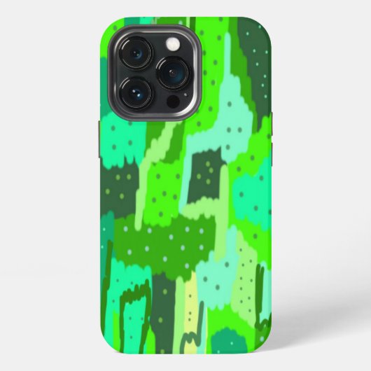 Etui iPhone 13 Pro Abstrait Feuillage Vert (Dos)