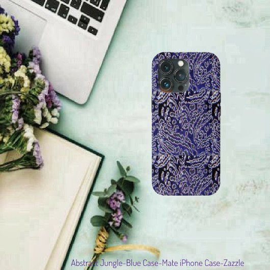 Etui iPhone 13 Pro Abstrait Jungle-Blue