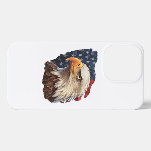 Etui iPhone 13 Pro Aigle à drapeau américain (Verso Horizontal)