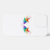 Etui iPhone 13 Pro Ailes fluffy arc-en-ciel (Verso Horizontal)