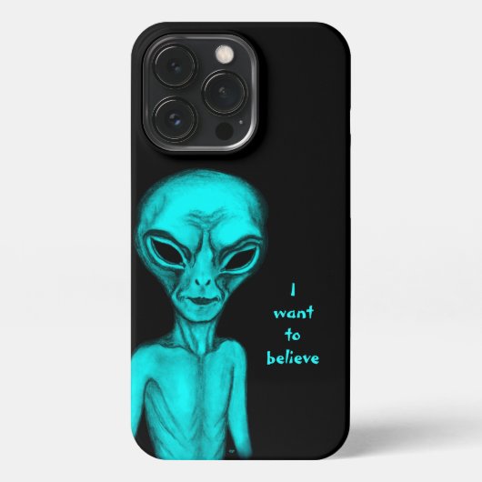 Etui iPhone 13 Pro Alien, je veux croire (Verso)