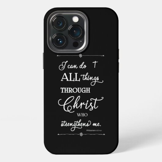 Etui iPhone 13 Pro All Things Through Christ - Philippians 4:13 (Dos)