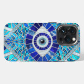 Etui iPhone 13 Pro Amulette du mauvais œil en mosaïque (Verso Horizontal)