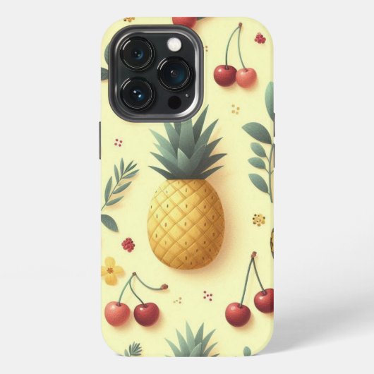 Etui iPhone 13 Pro Ananas et Cerises (Dos)