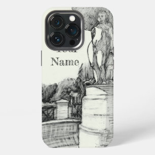 Etui iPhone 13 Pro Ancienne fontaine dans le parc avec sculpture de g