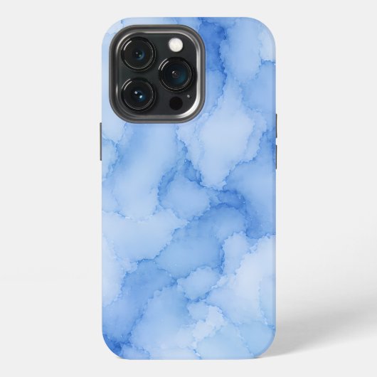 Etui iPhone 13 Pro Aquarelle Abstraite Bleu Clair (Dos)