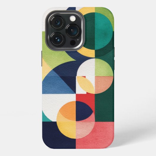 Etui iPhone 13 Pro Aquarelle Bauhaus - Boîtier de téléphone vert géom (Dos)