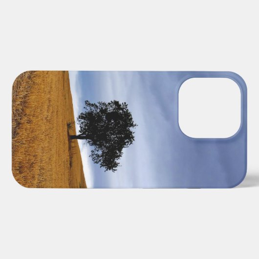 Etui iPhone 13 Pro Arbre dans un champ de blé (Verso Horizontal)