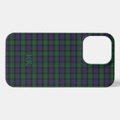 Etui iPhone 13 Pro Argyll District Tartan avec monogramme / nom (Verso Horizontal)