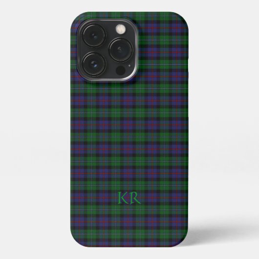 Etui iPhone 13 Pro Argyll District Tartan avec monogramme / nom (Verso)