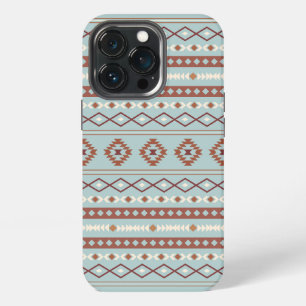 Etui iPhone 13 Pro Aztec Mixte Motif Motif Rusts Crème Bleu