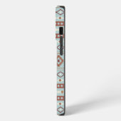 Etui iPhone 13 Pro Aztec Mixte Motif Motif Rusts Crème Bleu (Côté gauche)