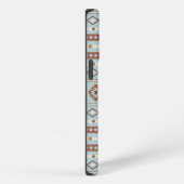 Etui iPhone 13 Pro Aztec Mixte Motif Motif Rusts Crème Bleu (Côté droit)