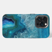 Etui iPhone 13 Pro Beautiful Teal Blue Agate Stone OtterBox iPhone Ca (Verso Horizontal)