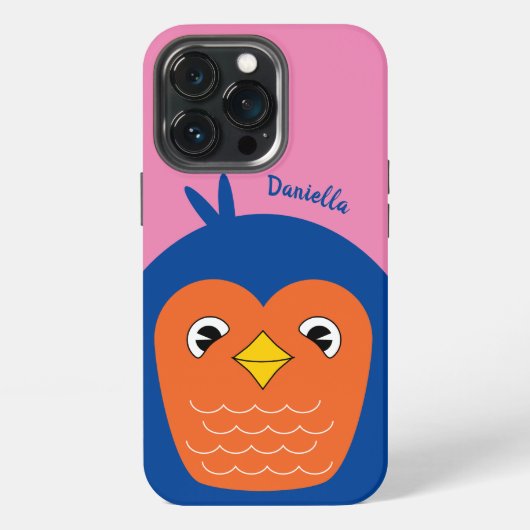 Etui iPhone 13 Pro Bébé adorable Bleu Oiseau (Dos)