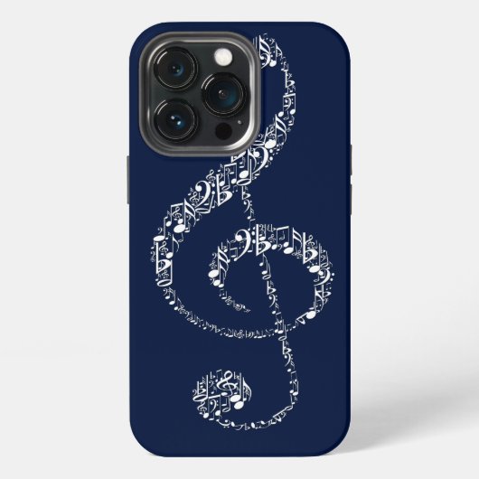 Etui iPhone 13 Pro Belles notes de musique blanches cool (Dos)