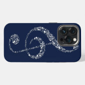 Etui iPhone 13 Pro Belles notes de musique blanches cool (Verso Horizontal)