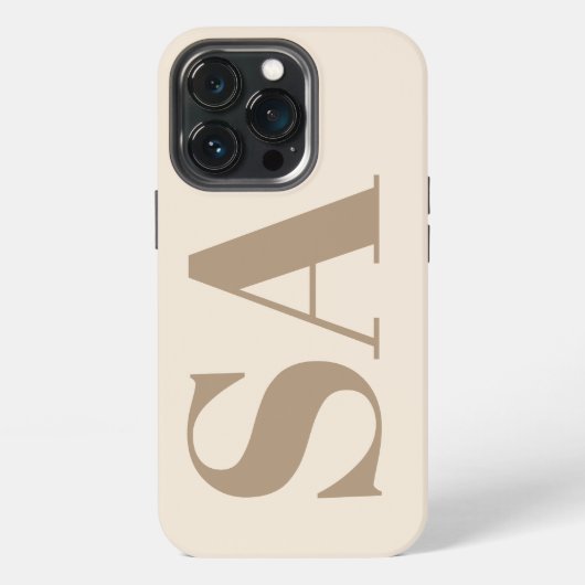 Etui iPhone 13 Pro Blanc Antique branché avec étui à monogramme Case- (Dos)
