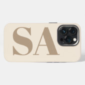 Etui iPhone 13 Pro Blanc Antique branché avec étui à monogramme Case- (Verso Horizontal)