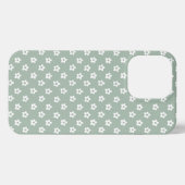 Etui iPhone 13 Pro Boîtier de téléphone vert à fleurs (Verso Horizontal)