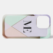Etui iPhone 13 Pro Boîtier téléphonique des initiales Pastel géométri (Verso Horizontal)