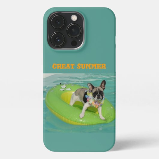 Etui iPhone 13 Pro Bouledogue français Eté French Bulldog (Verso)