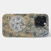 Etui iPhone 13 Pro Camouflage Délicat Caché & Votre Texte (Verso Horizontal)