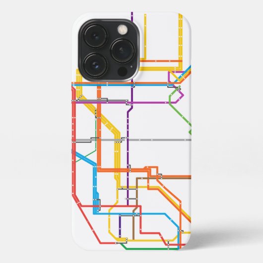 Etui iPhone 13 Pro Carte du métro de la ville (Verso)