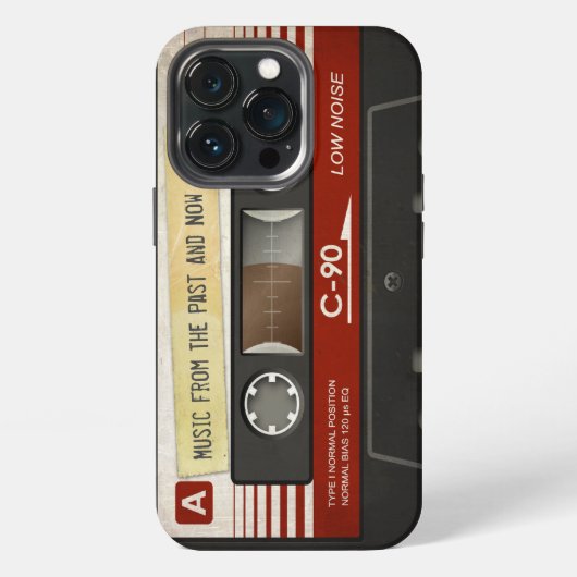 Etui iPhone 13 Pro Cassette audio rétro compact | DJ (Dos)
