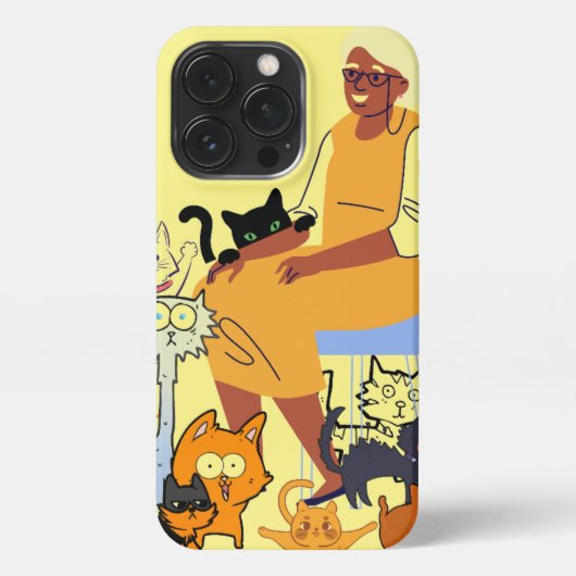 Etui iPhone 13 Pro Cat Lady I iPhone 13 Pro Slim Fit Coque, brillant (Verso)