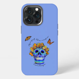 Etui iPhone 13 Pro Catrina & Papillons Jour des Morts