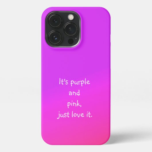 Etui iPhone 13 Pro C'est violet et rose, juste l'amour (Verso)