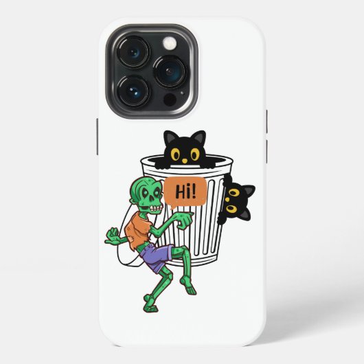 Etui iPhone 13 Pro Chat Peureux Halloween (Dos)