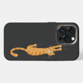 Etui iPhone 13 Pro Chat Tabby Orange Accroché | Drôle chat rayé (Verso Horizontal)