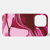 Etui iPhone 13 Pro Chic Bourgogne rouge marbre rose Abstrait (Verso Horizontal)