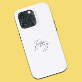 Etui iPhone 13 Pro Chic Elegant Noir Script Calligraphie Nom