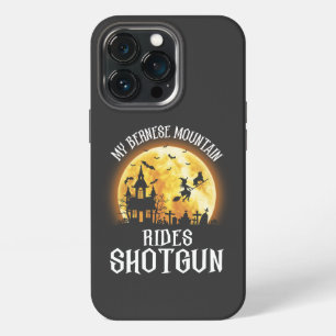 Etui iPhone 13 Pro Chien bernois à cheval Shotgun, Chien Éffrayant Ha
