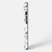 Etui iPhone 13 Pro Chinoiserie Blue Echinacea Pattern (Côté gauche)