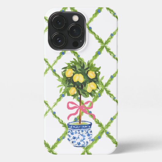Etui iPhone 13 Pro Chinoiserie Lemon Topiary, Grand-millénaire (Verso)