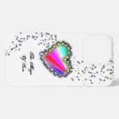 Etui iPhone 13 Pro Coeur arc-en-ciel avec étoiles, La magie de l'amou (Verso Horizontal)