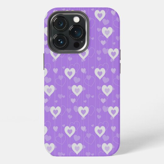 Etui iPhone 13 Pro Coeurs mignons pourpres (Dos)