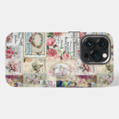 Etui iPhone 13 Pro Collage shabby chic, victorien campagnard, découpa (Verso Horizontal)