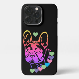 Etui iPhone 13 Pro Collier coeur pour Bouledogue Français