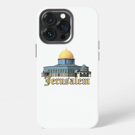 Etui iPhone 13 Pro Conception classique du dôme du Rocher de Jérusale (Dos)