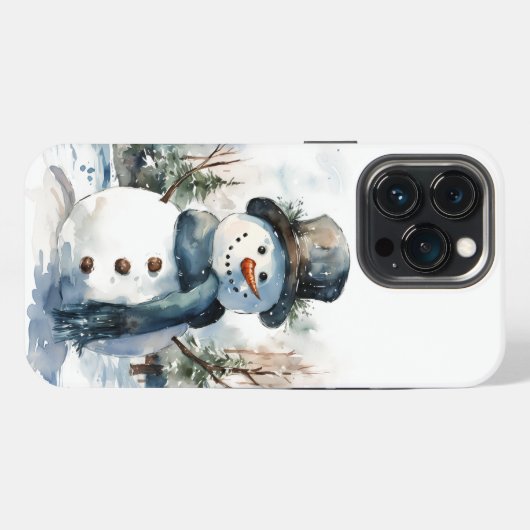Etui iPhone 13 Pro ❄️ 📱 Cool Frostman Snowman coque iphone 📱 ❄️ (Verso Horizontal)