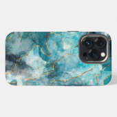 Etui iPhone 13 Pro Coque marbré bleu-coque iphone (Verso Horizontal)