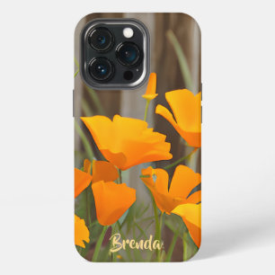 Etui iPhone 13 Pro Coquelicots de Californie colorés personnalisés