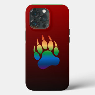 Etui iPhone 13 Pro Couleurs dégradées de fierté de l'ours Patte d'our