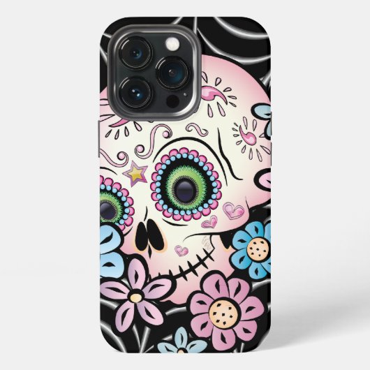 Etui iPhone 13 Pro Crâne de sucre doux (Dos)